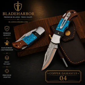 Copper Damascus Knife