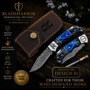 Damascus Pocket Knife